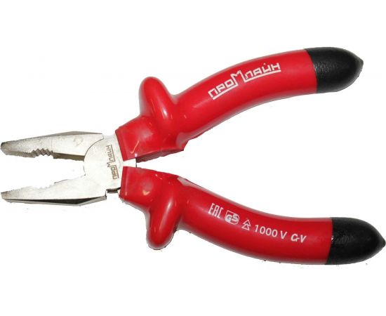 Диэлектрические комбинированные плоскогубцы Промлайн 160 мм обливные рук, до 1000В, CrV, 2-х слойн ПЛ0210104160_z022 – изображение 2