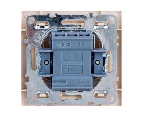 1-клавишный проходной выключатель EKF Минск СП, 10А, бежевый ERV10-025-20 – изображение 2