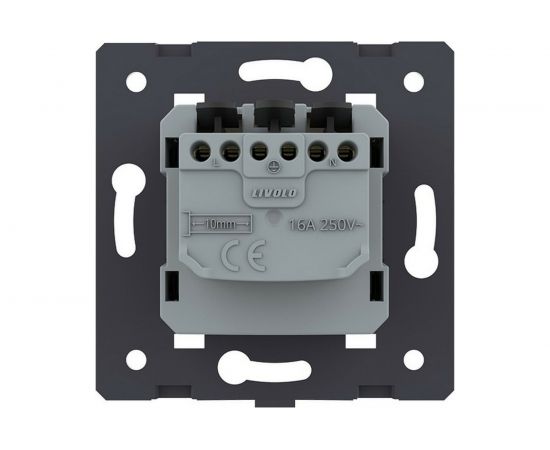 Электрическая розетка LIVOLO с заземлением защитными шторками 16A, зажимы, цвет золотой (механизм) VL-FCTC16A-2APS01 – изображение 4