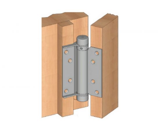 Барная пружинная петля одинарного действия ALDEGHI LUIGI SPA 100х37х33 мм, цвет: никель, к-т: 2 шт + ключ с декоративными шурупами 103AN100 – изображение 4