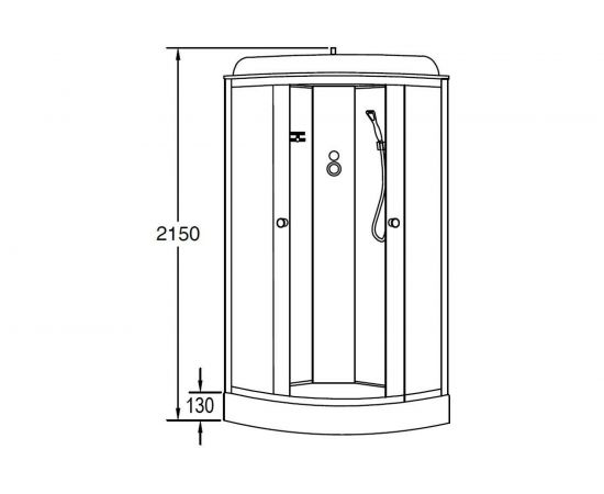 Душевая кабина Loranto CS-6611 F 100х100х215, низкий поддон 13 см, матовое стекло 4 мм 100100215 00042368 – изображение 4