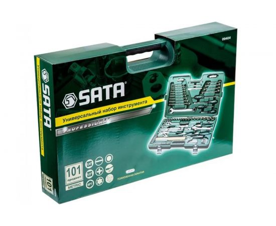 Универсальный набор инструмента, 101 шт 1/4 и 1/2 DR, Sata 09404 – изображение 5