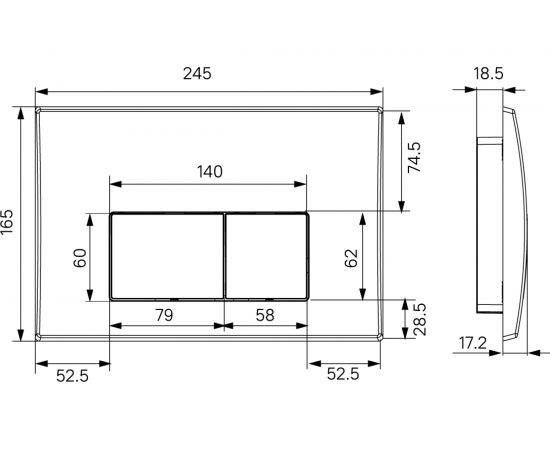 Комплект 2 в 1 IDDIS Optima Home инсталляция и клавиша смыва OPH00GCi32K – изображение 5