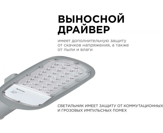 Консольный светодиодный светильник Apeyron 30Вт, 3300Лм, 5000К, IP65, КСС -Ш, 380x172x65мм / 29-01 – изображение 8