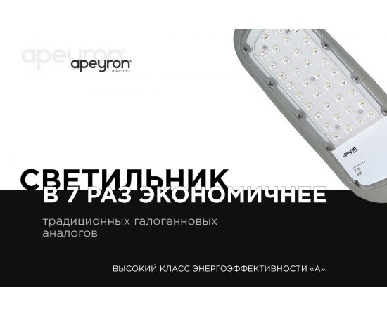 Консольный светодиодный светильник Apeyron 30Вт, 3300Лм, 5000К, IP65, КСС -Ш, 380x172x65мм / 29-01 – изображение 9