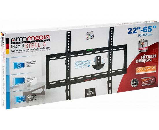 TV кронштейн Arm media STEEL 3 black 10217 – изображение 10