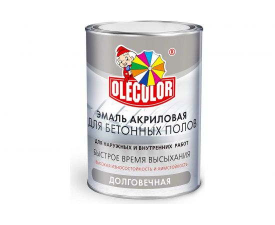 Акриловая эмаль для бетонных полов OLECOLOR серый, 3.5 кг 4300007706 