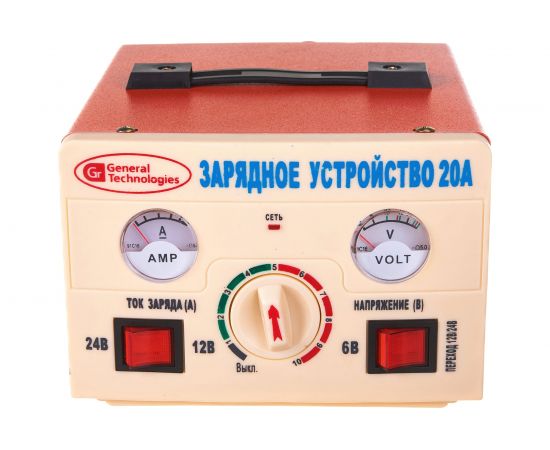 Зарядное трансформаторное устройство General Technologies, 6В/12В/ 24В, 0,5А-10А, для АКБ 00-00033044 