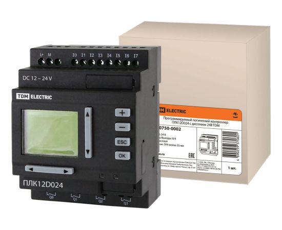 TDM Программируемый логический контроллер ПЛК12D024 с дисплеем 24В SQ0750-0002 