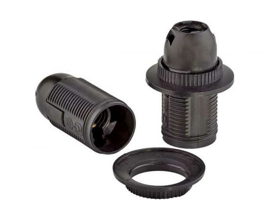 Патрон Пан Электрик E14 люстровый, с кольцом, черный 24525 4 