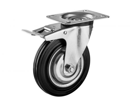 Колесо поворотное c тормозом (160 мм, г/п 145 кг; игольчатый подшипник) ЗУБР 30936-160-B 