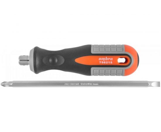 Двусторонняя стержневая отвертка РН2,SL6x150мм Ombra ROUND GRIP 756215 55777 
