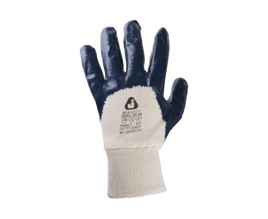 Защитные перчатки с нитриловым покрытием JetaSafety JN063/L 