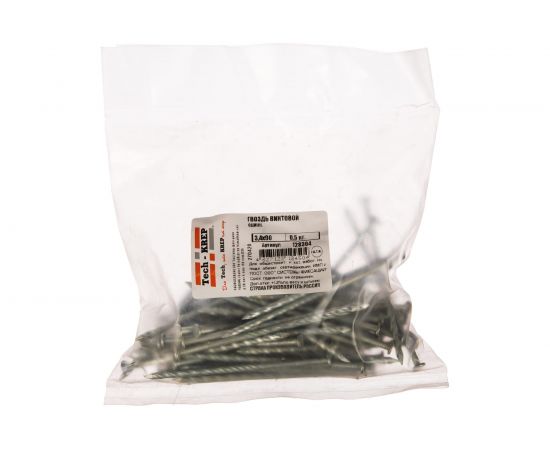 Винтовой оцинкованный гвоздь Tech-Krep 3.4х90, 0.5кг, пакет 128304 – изображение 2