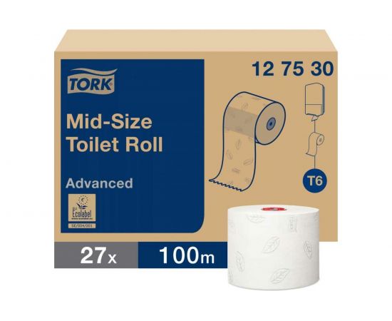 Туалетная бумага TORK Advanced 100 м 27 шт. 2-слойная белая 127530 126135 – изображение 2