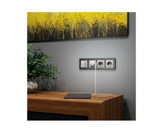 Розетка WERKEL WL06-SKGS-01-IP44 с заземлением и шторками серебряный a029831 – изображение 2