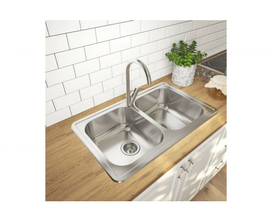 Мойка IDDIS Strit S, нерж. сталь, шелк, 2 чаши, 780*480, ID STR78S2i77 – изображение 2