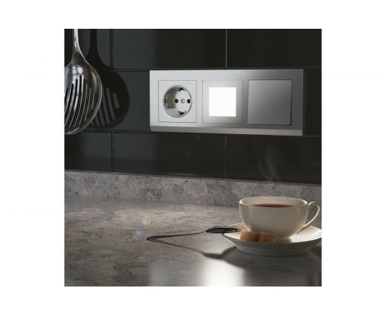 Розетка WERKEL WL06-SKGS-01-IP44 с заземлением и шторками серебряный a029831 – изображение 4