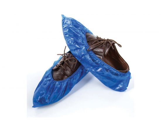 Бахилы ЛАЙМА СВЕРХПРОЧНЫЕ, комплект 300 пар, двойная резинка, 39х14 см, 100 мкм, 630719 – изображение 4