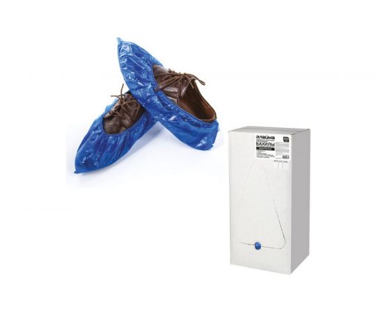 Бахилы ЛАЙМА СВЕРХПРОЧНЫЕ, комплект 300 пар, двойная резинка, 39х14 см, 100 мкм, 630719 – изображение 5