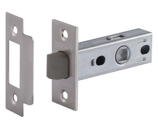 Дверная защелка НОРА-М С-45П пластик.яз. мат.никель 15470 