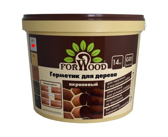 Герметик для дерева Forwood ВДАК-1501 белый 14 кг 141272 