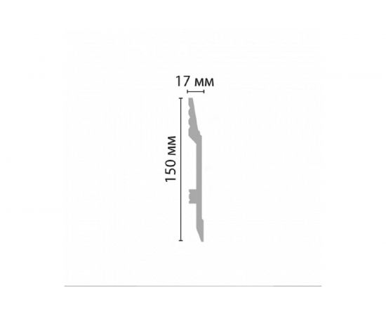 Напольный плинтус Stenopol ударопрочный влагостойкий под покраску 150х17х2000 мм C7104 – изображение 2