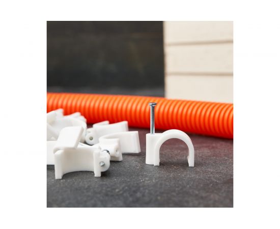 Круглый крепеж кабеля REXANT 16 мм, белый 50шт 07-4016 – изображение 2