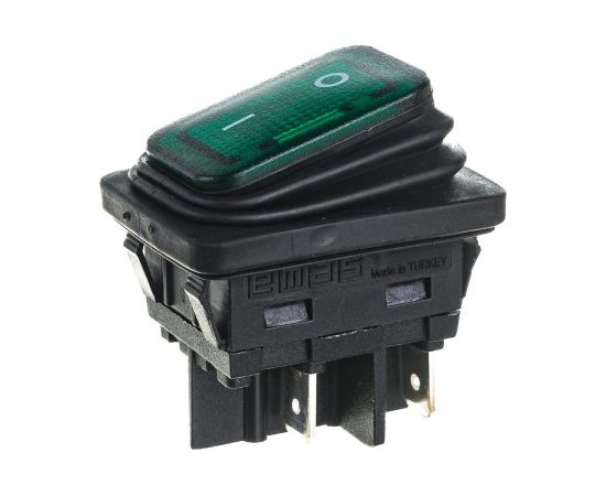 Клавишный выключатель Emas с подсветкой, зелёная клавиша, 1НО, 250В AC, 16А A54B1Y11 – изображение 3