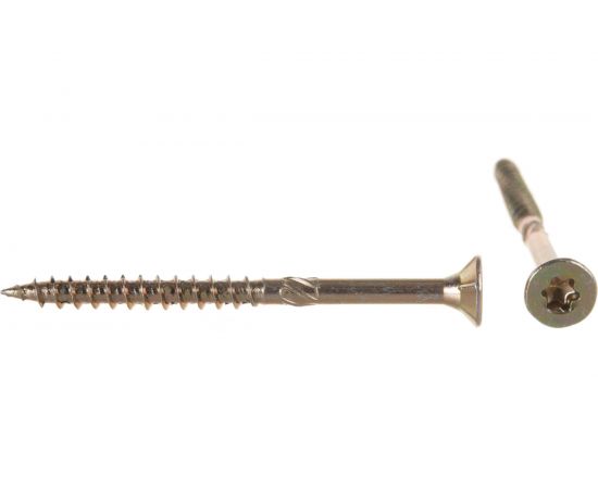 Конструкционный самозенкующий саморез BULLIT TORX15 3.5x45, желтый, потайной, 14 шт., подвес 14-0016230 – изображение 3