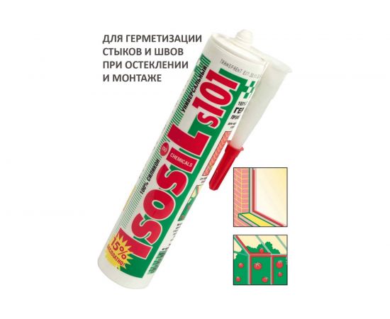 Универсальный силиконовый герметик ISOSIL S101, бесцветный, 280 мл 1010011 – изображение 3