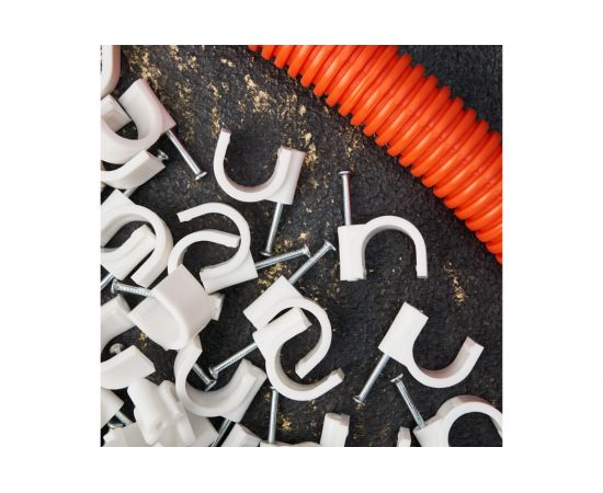 Круглый крепеж кабеля REXANT 16 мм, белый 50шт 07-4016 – изображение 3