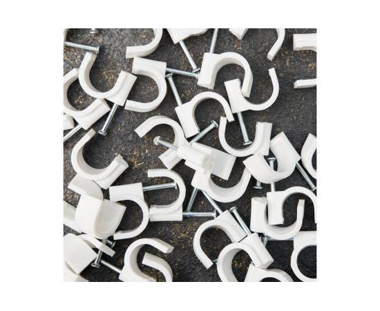 Круглый крепеж кабеля REXANT 16 мм, белый 50шт 07-4016 – изображение 4