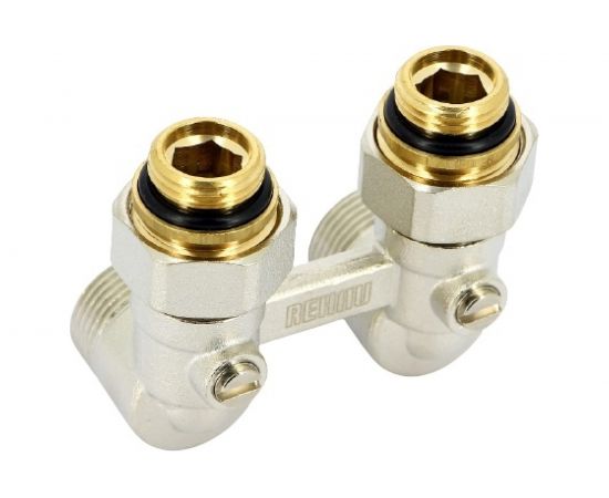 Угловой узел Rehau НН 1/2х3/4 ЕК с накидной гайкой шар краны для радиаторов с нижним подводом 240737 – изображение 4