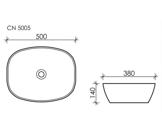 Накладной умывальник чаша Ceramica Nova Element овальная, 500х380х140 мм CN5005 – изображение 6