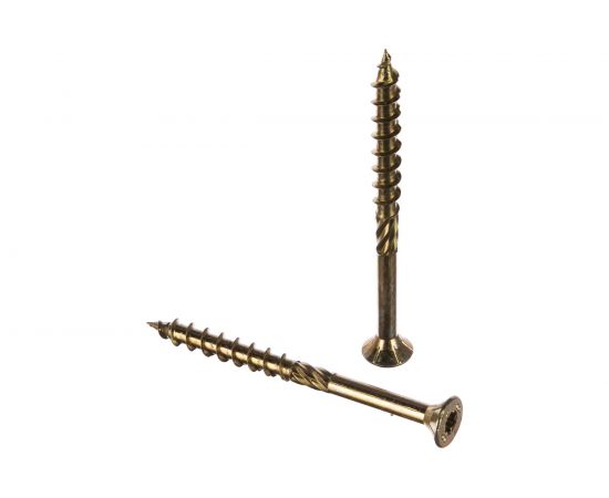 Шуруп Rusconnect CS 08100 с/нарез. д/дерева, потай 8х100 100 шт. Желтый цинк 310810 