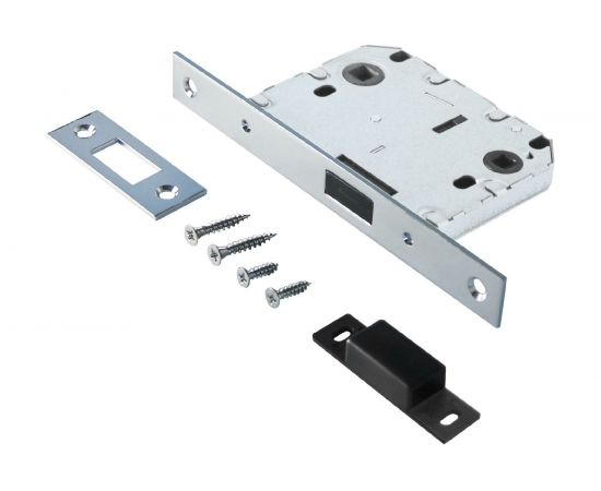 Защелка Аллюр (хром; магнитная; без ручек; с фиксатором) 11549 