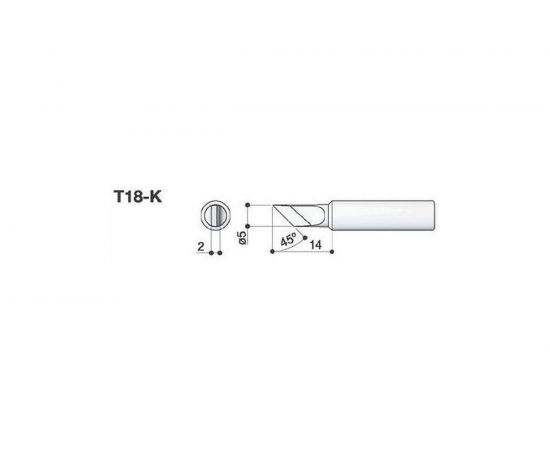 Наконечник 5 мм для паяльников FX-8801/FX-600 HAKKO T18-K 