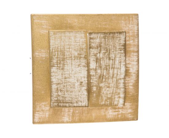 Выключатель duwi с/п 2-кл серия Palazzo Vintage, белое золото 26582 5 