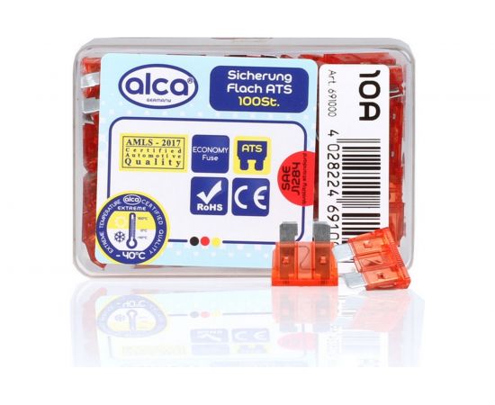 Предохранители флажковые Alca 10 А, 100 шт в боксе 691000 
