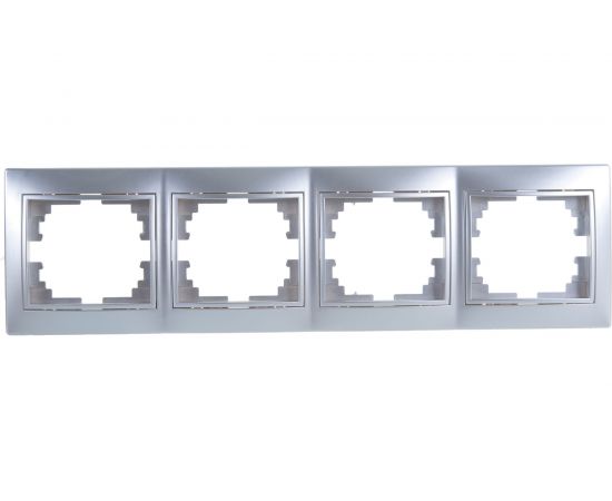 Горизонтальная рамка Intro 150403 на 4 поста, СУ, Plano, алюминий Б0030102 