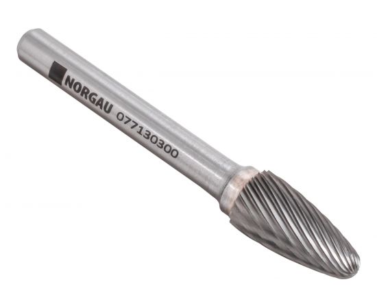 Борфреза твердосплавная NORGAU форма F параболическая со сферической вершиной SCM HM F1020M06-45 (10х20х6х60 мм) 077130300 – изображение 2