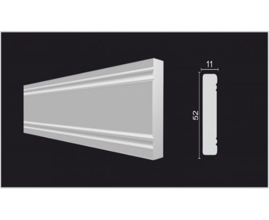 Стеновой молдинг Decor-Dizayn ударопрочный влагостойкий под покраску 52Х11Х2000мм 156А – изображение 2