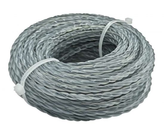 Леска (4 мм; 15 м; витой квадрат с сердечником) для триммера vertextools YK-999-4-15 – изображение 2