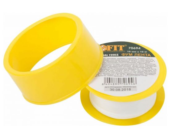 ФУМ-лента FIT плотность 0,40 гр/см3, 19 мм x 10 м x 0,075 мм 70694 – изображение 2