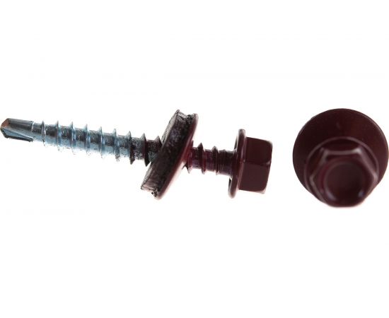 Кровельный саморез ГОСКРЕП 4.8х35 RAL 3005 красное вино 250 шт., б.пл.конт. 1000 мл 2-0016630 – изображение 2