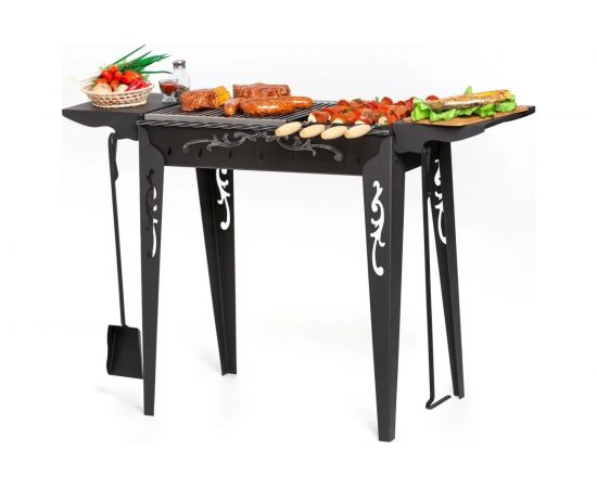 Садовый мангал с двумя боковыми полками GRATAR МС 740 – изображение 4