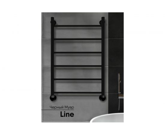 Полотенцесушитель INDIGO Line 1"" - 1/2 80/50 К-1, черный муар УТ000033869 – изображение 4