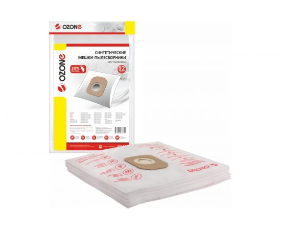 Мешки-пылесборники синтетические 12 шт для пылесоса Ozone XXL-61 – изображение 4