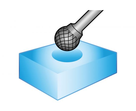 Борфреза твердосплавная NORGAU форма D сферическая DCM HM D1210M06-45 (12х10.8х6х51) 077120120 – изображение 5